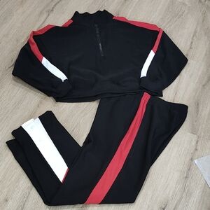 Women's Black and Red Track Pants & Joggers